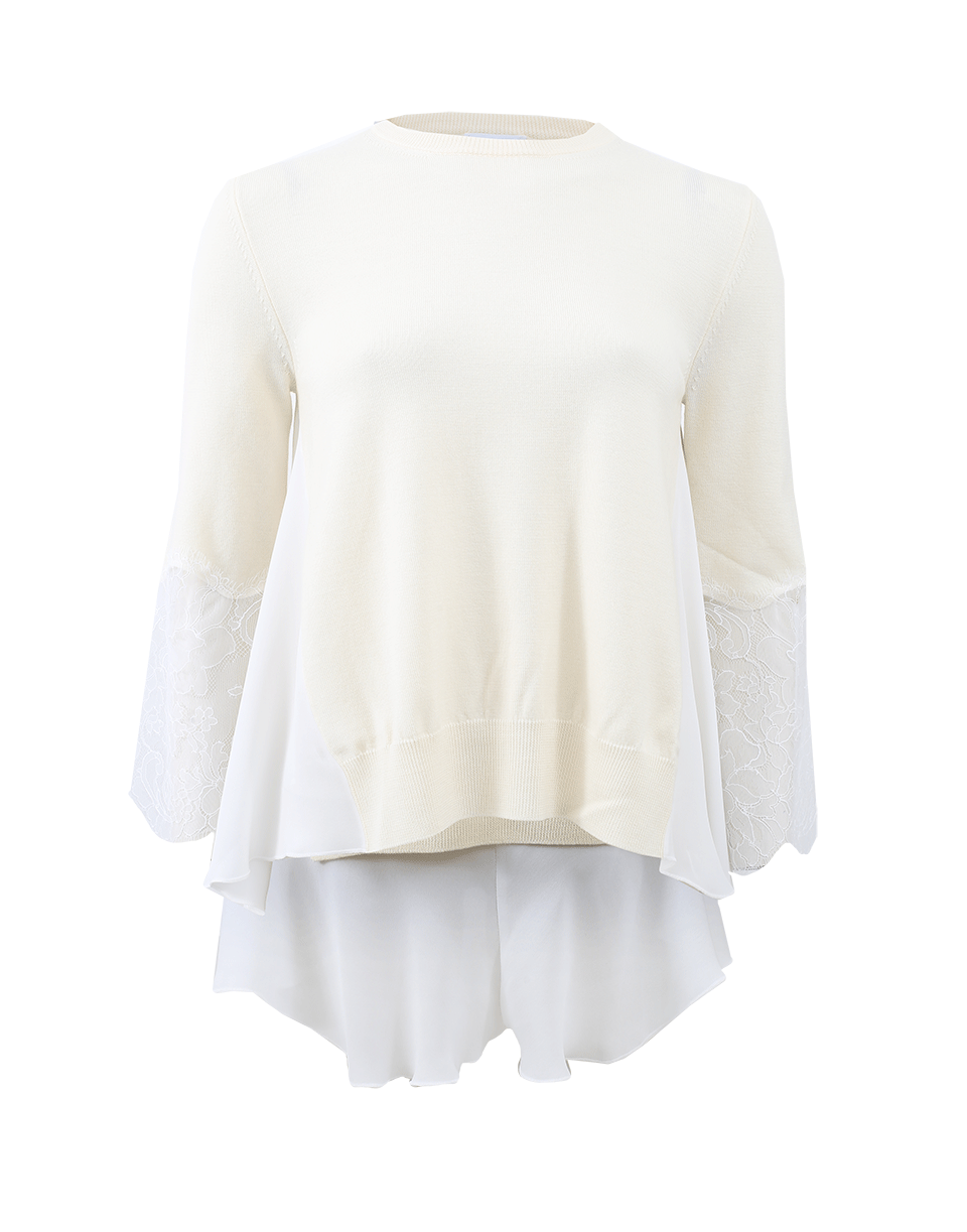 OSCAR DE LA RENTA-Lace Inset Pullover-