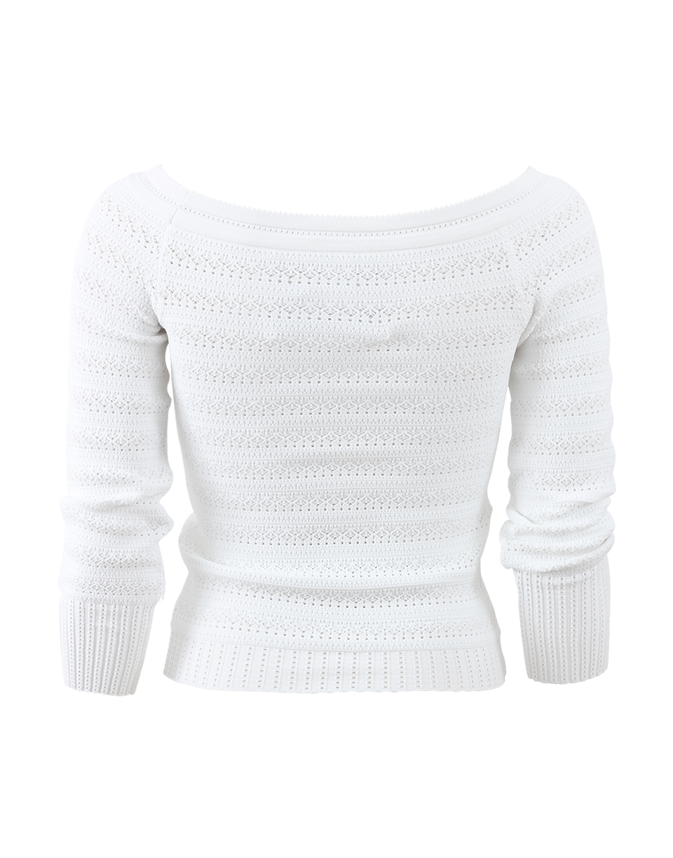 OSCAR DE LA RENTA-Off Shoulder Fitted Knit-