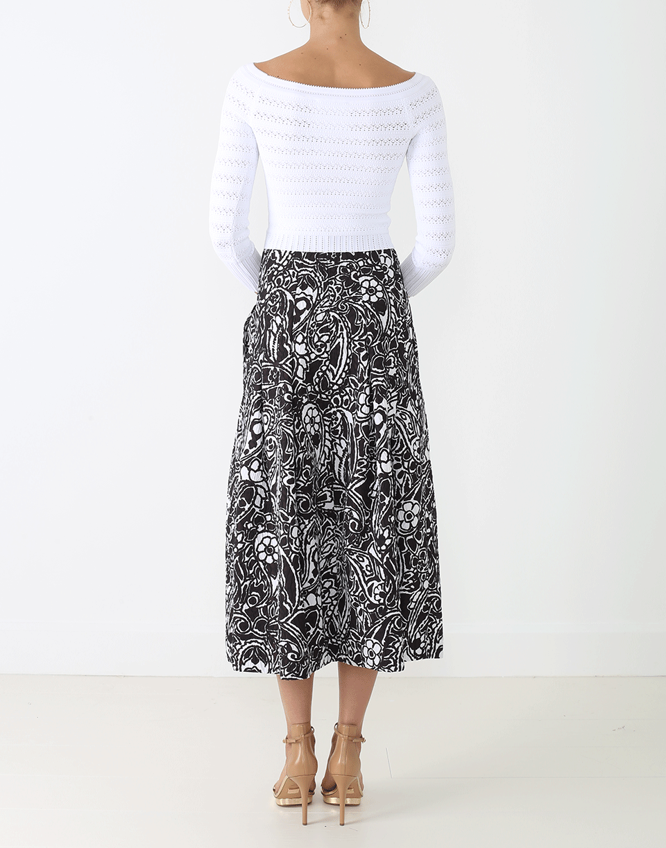 OSCAR DE LA RENTA-Off Shoulder Fitted Knit-
