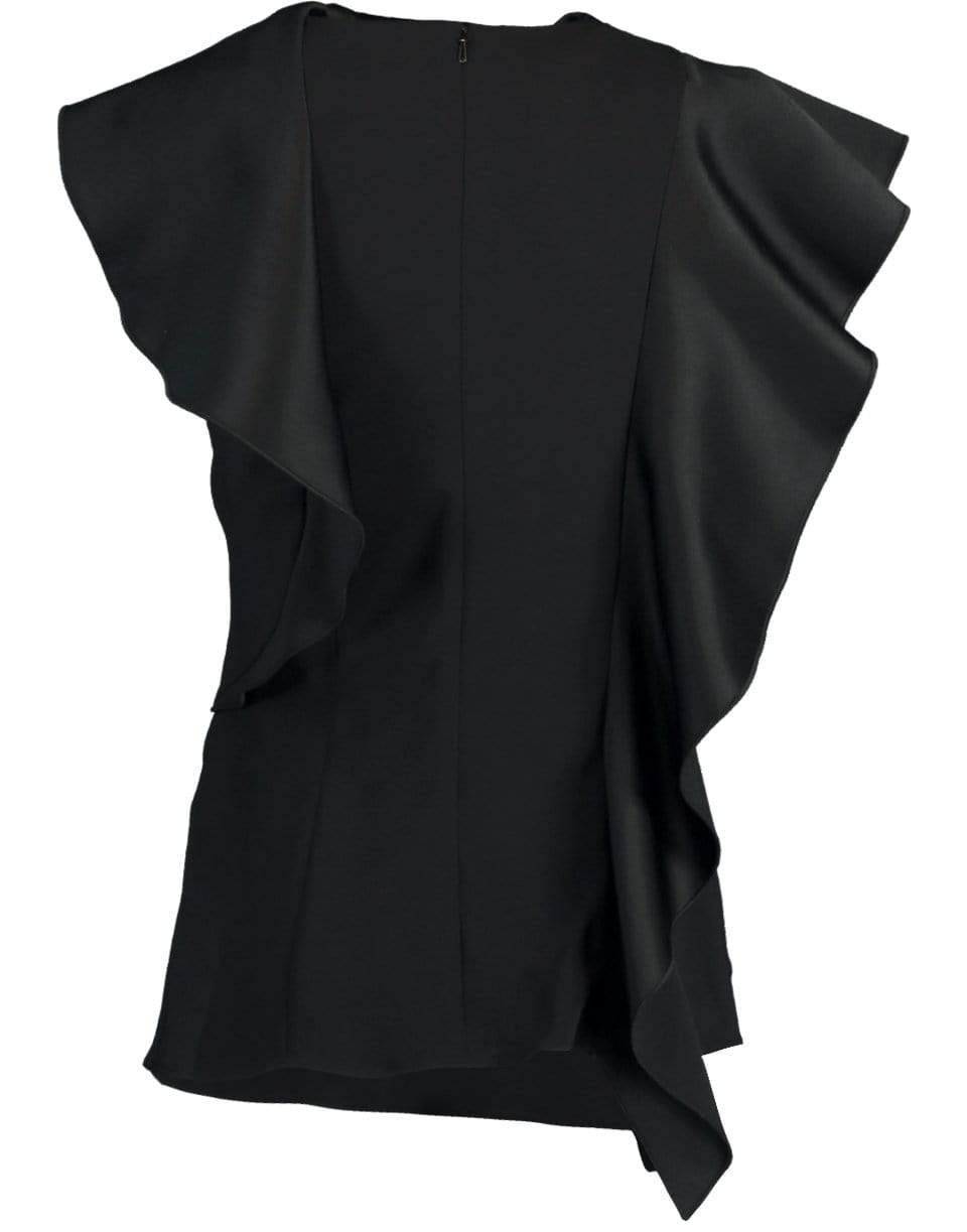 OSCAR DE LA RENTA-One Shoulder Ruffle Top-