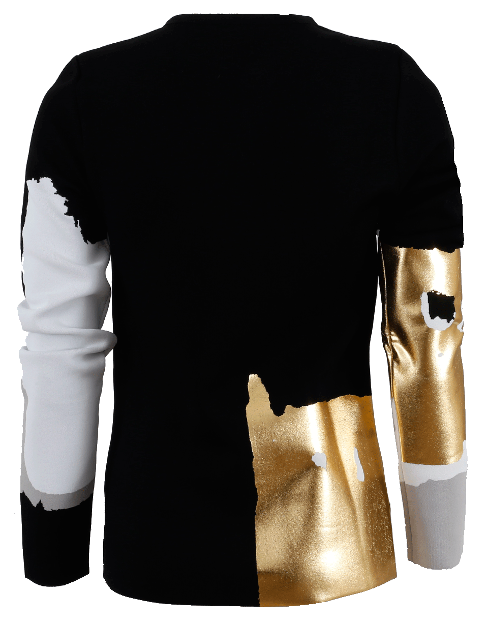 OSCAR DE LA RENTA-Gold Print Pullover-