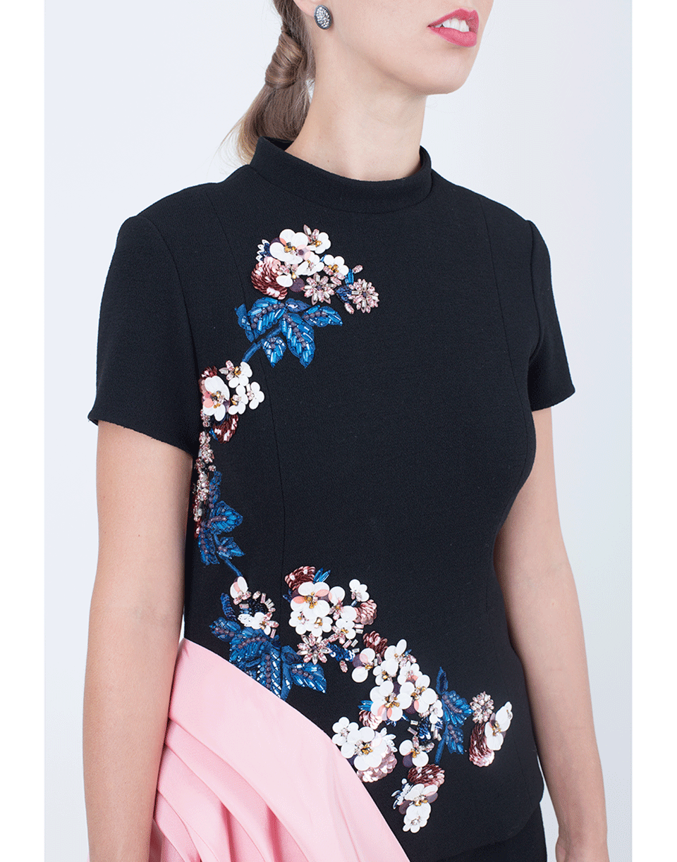 OSCAR DE LA RENTA-Beaded Top With Sash-