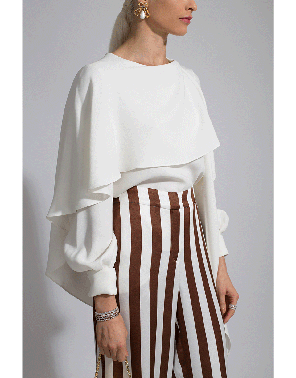 OSCAR DE LA RENTA-Drape Neck Top-