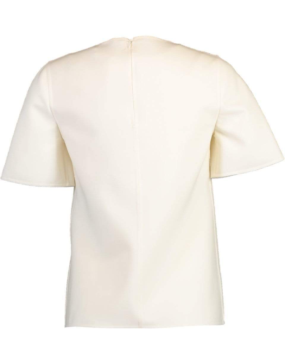 OSCAR DE LA RENTA-Ivory Crewneck Embroidered Top-