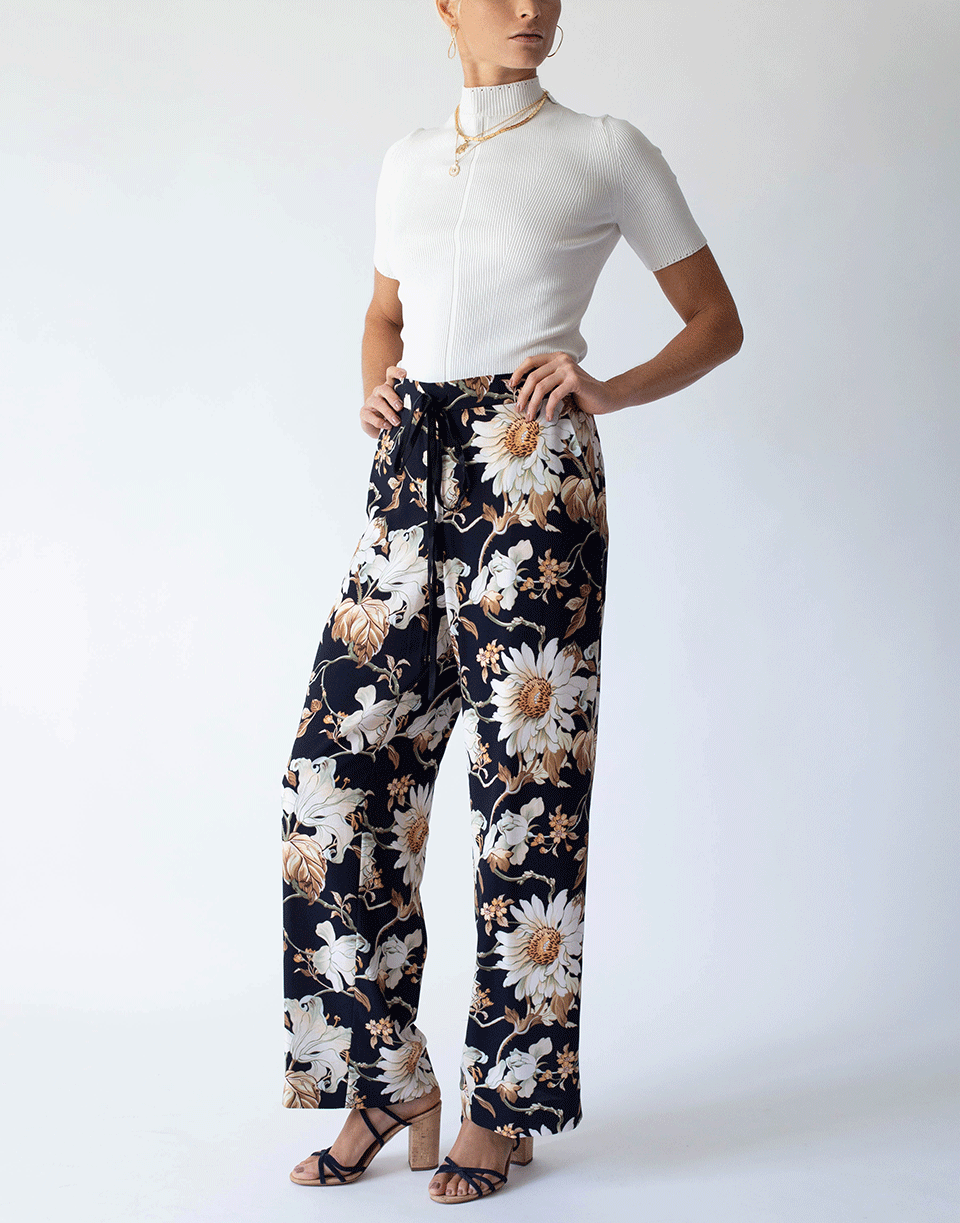 OSCAR DE LA RENTA-Ivory Short Sleeve Mockneck Top-