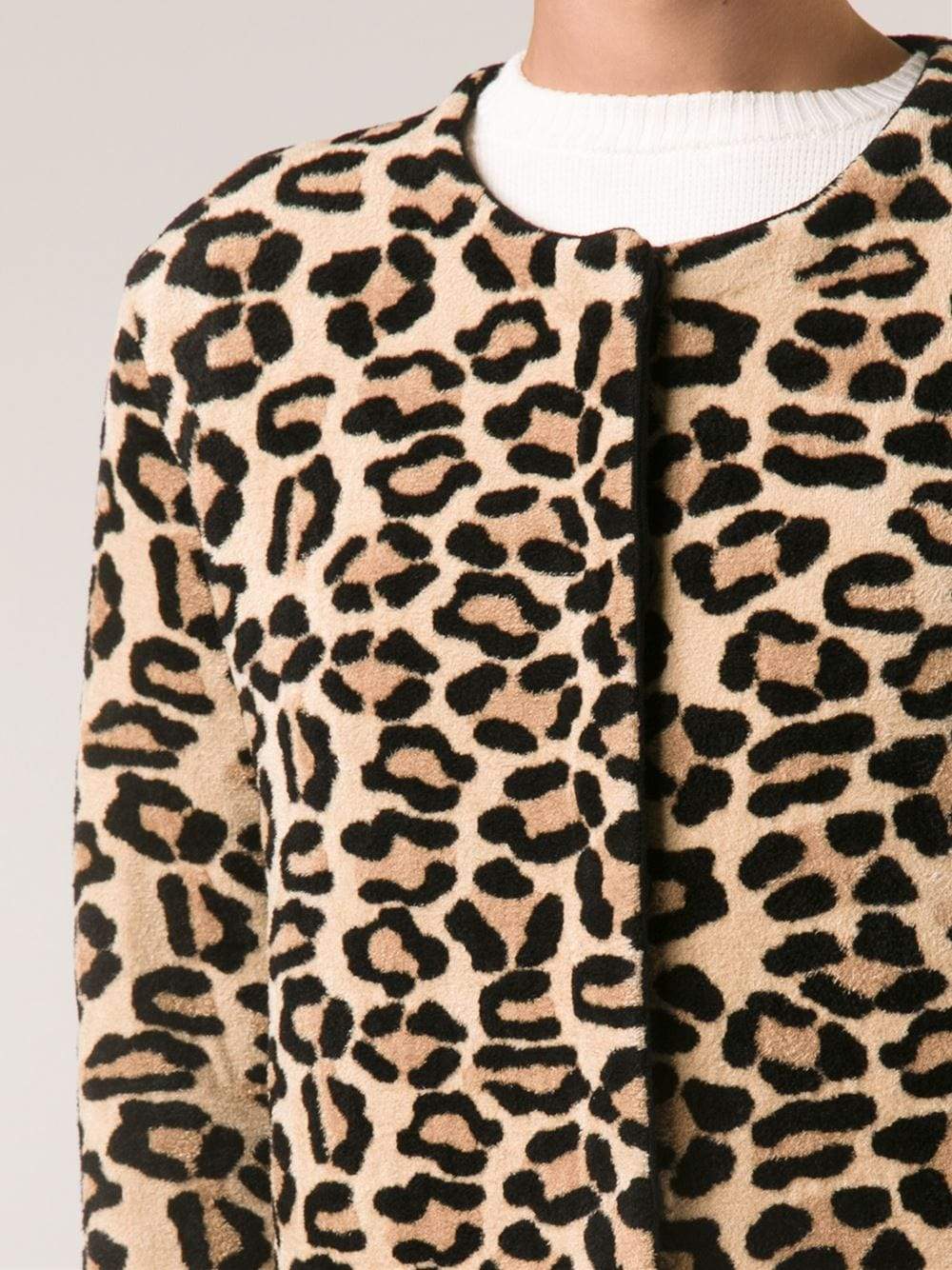OSCAR DE LA RENTA-Leopard Print Coat-