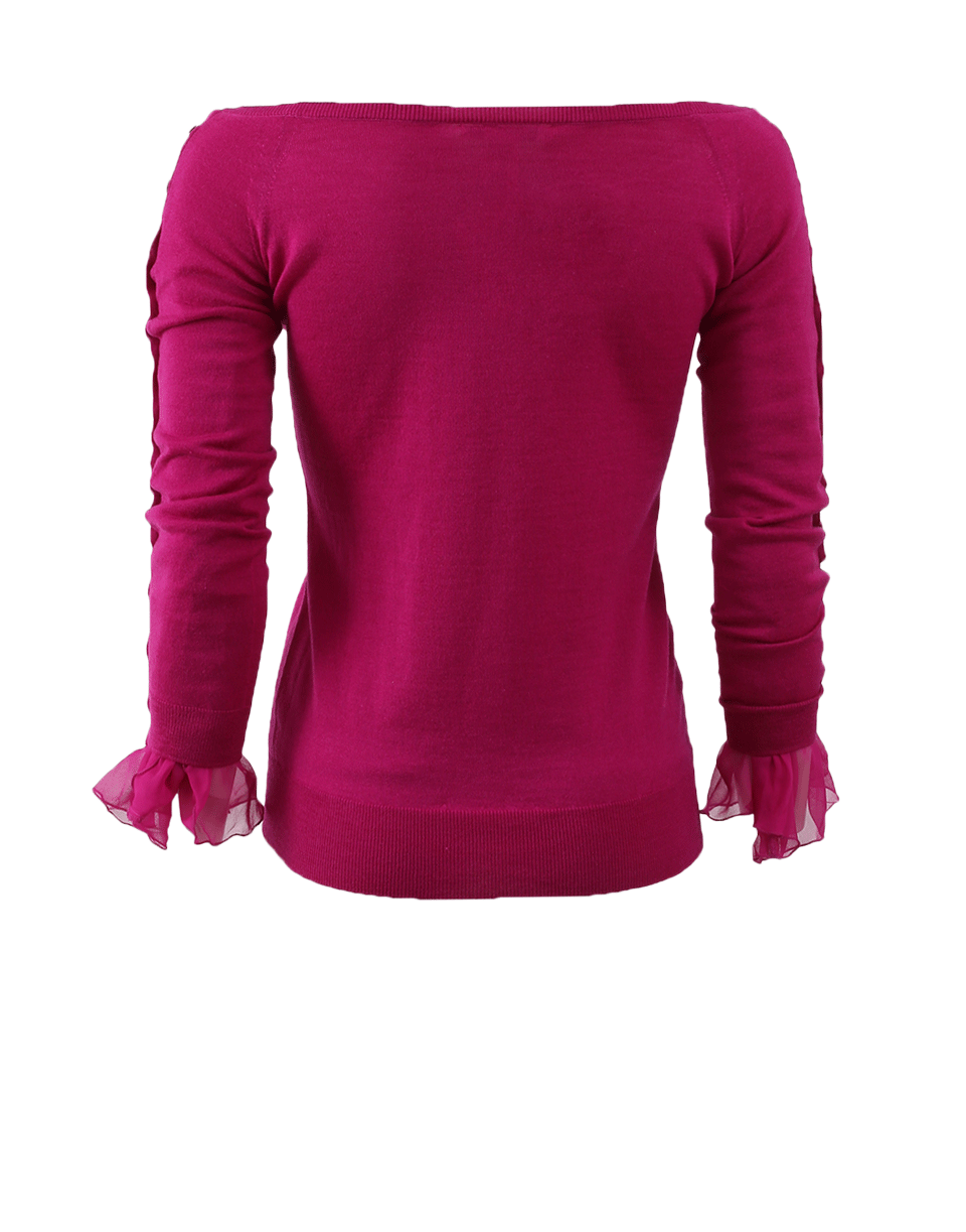 OSCAR DE LA RENTA-Chiffon Inset Pullover-