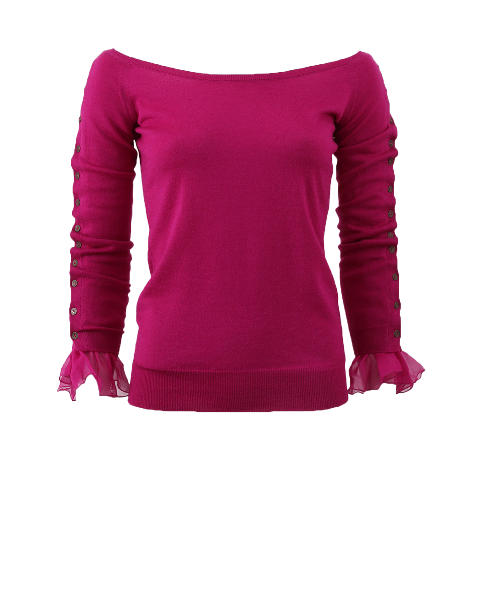 OSCAR DE LA RENTA-Chiffon Inset Pullover-
