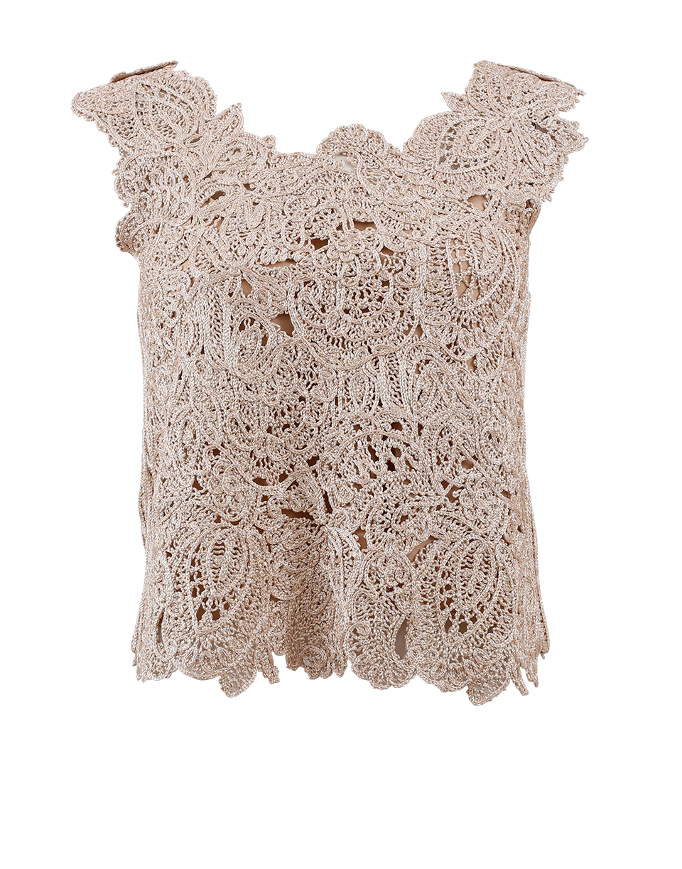 OSCAR DE LA RENTA-Lamé Birdnest Top-ROSE GOLD