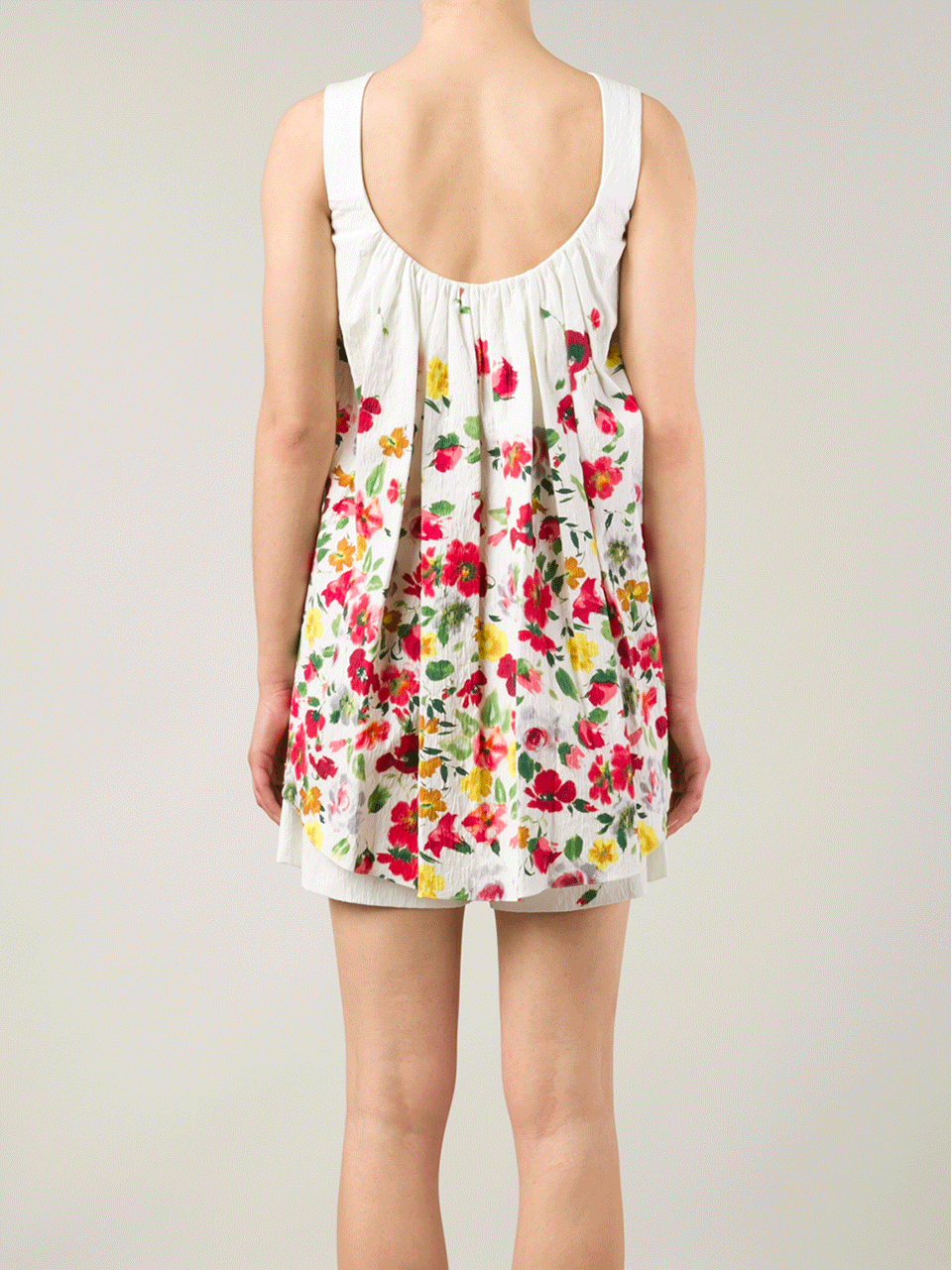 OSCAR DE LA RENTA-Watteau Back Floral Blouse-