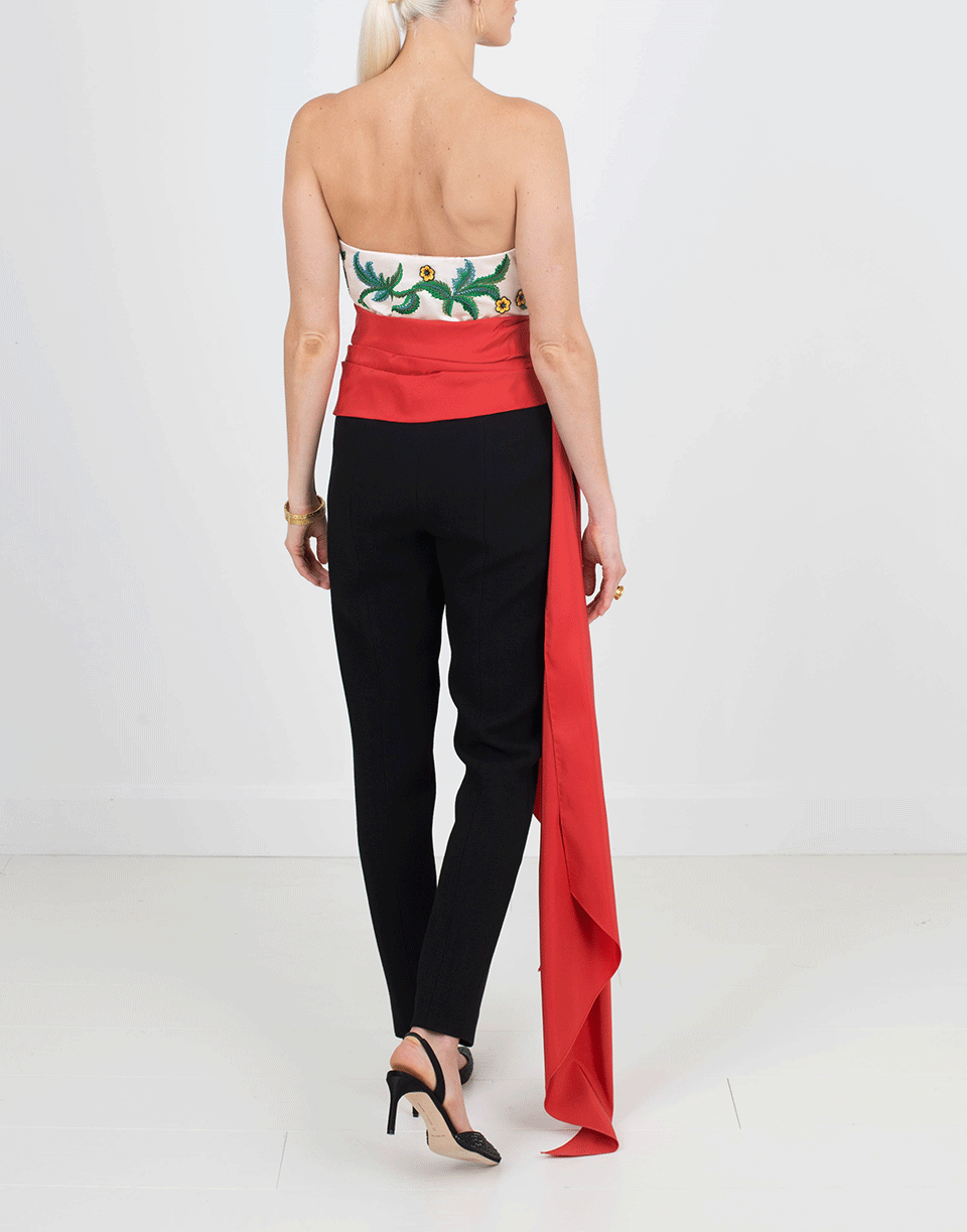 OSCAR DE LA RENTA-Floral Bustier With Sash-