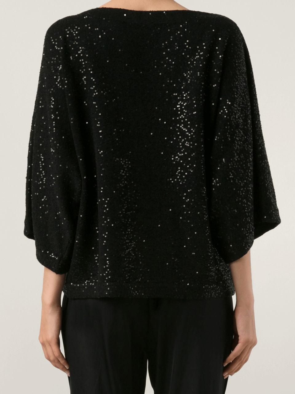 OSCAR DE LA RENTA-Bateau Neck Sequin Sweater-