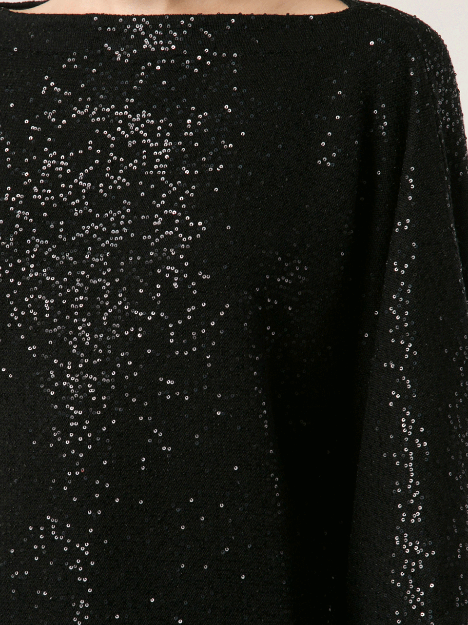 OSCAR DE LA RENTA-Bateau Neck Sequin Sweater-