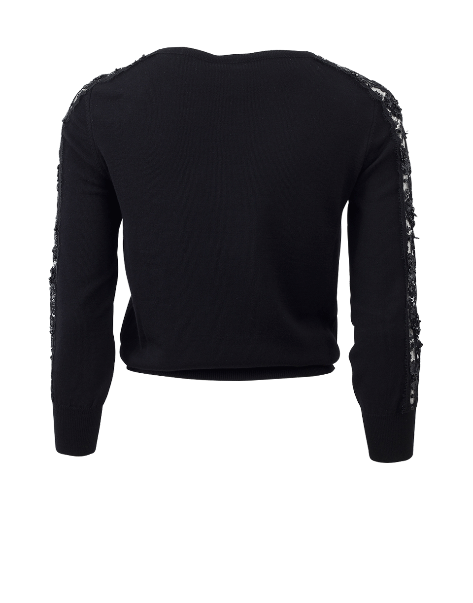 OSCAR DE LA RENTA-Knit Pullover With Lace Inserts-