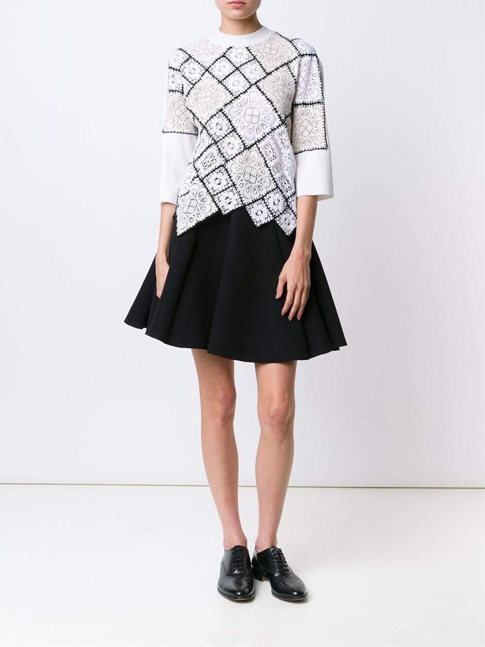 OSCAR DE LA RENTA-Lace And Crochet Patchwork Sweater-