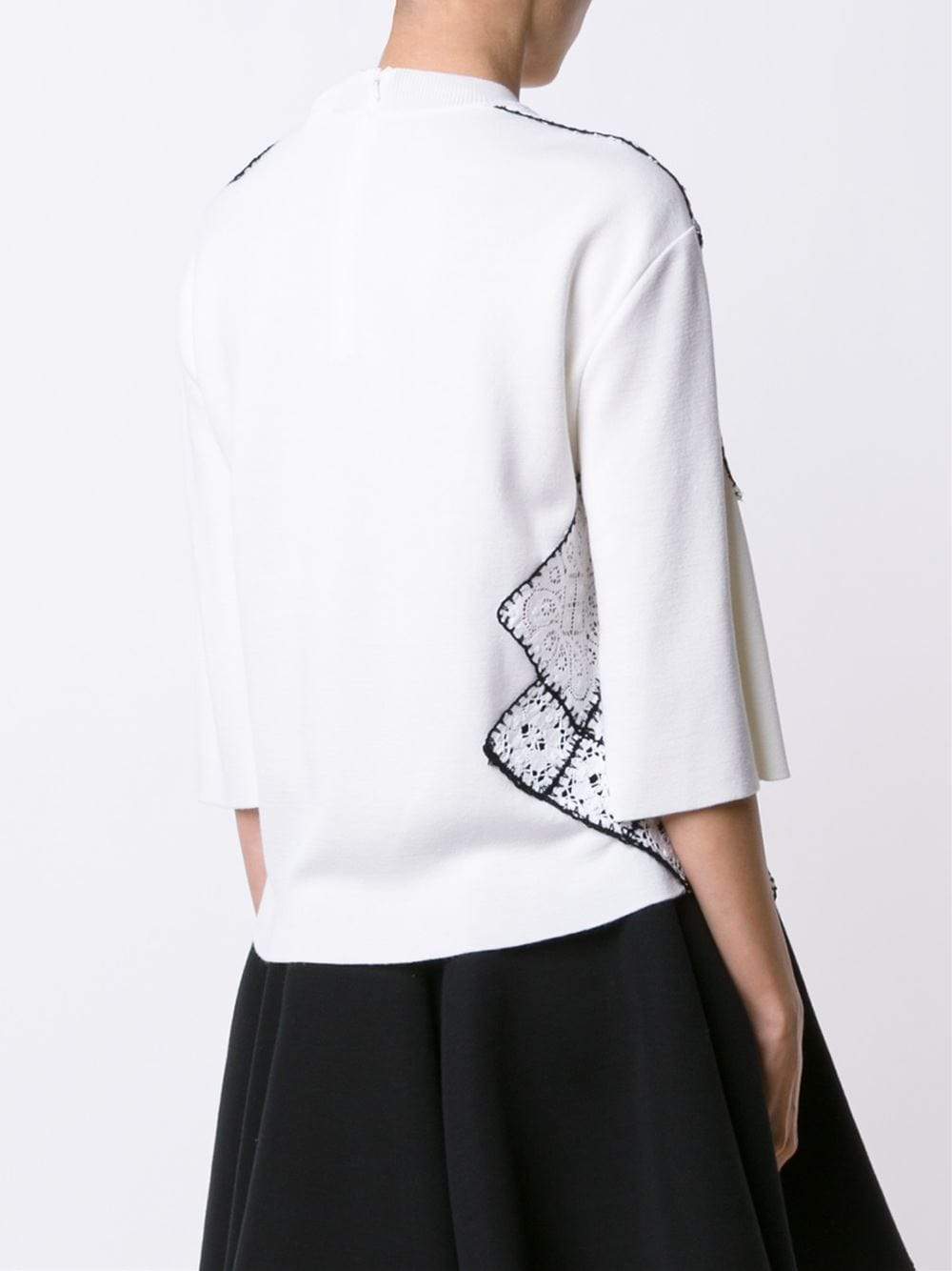 OSCAR DE LA RENTA-Lace And Crochet Patchwork Sweater-
