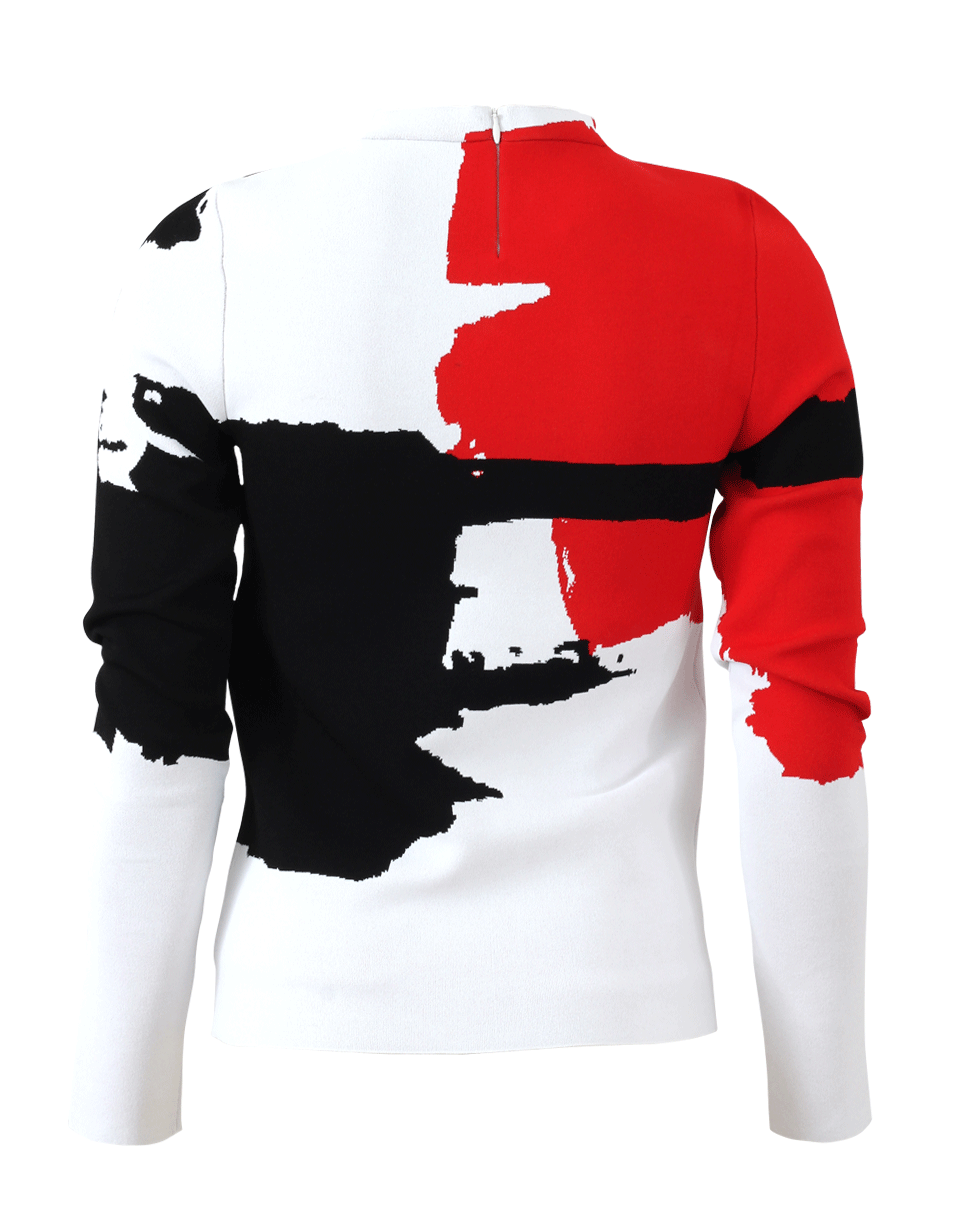 OSCAR DE LA RENTA-Abstract Print Pullover-