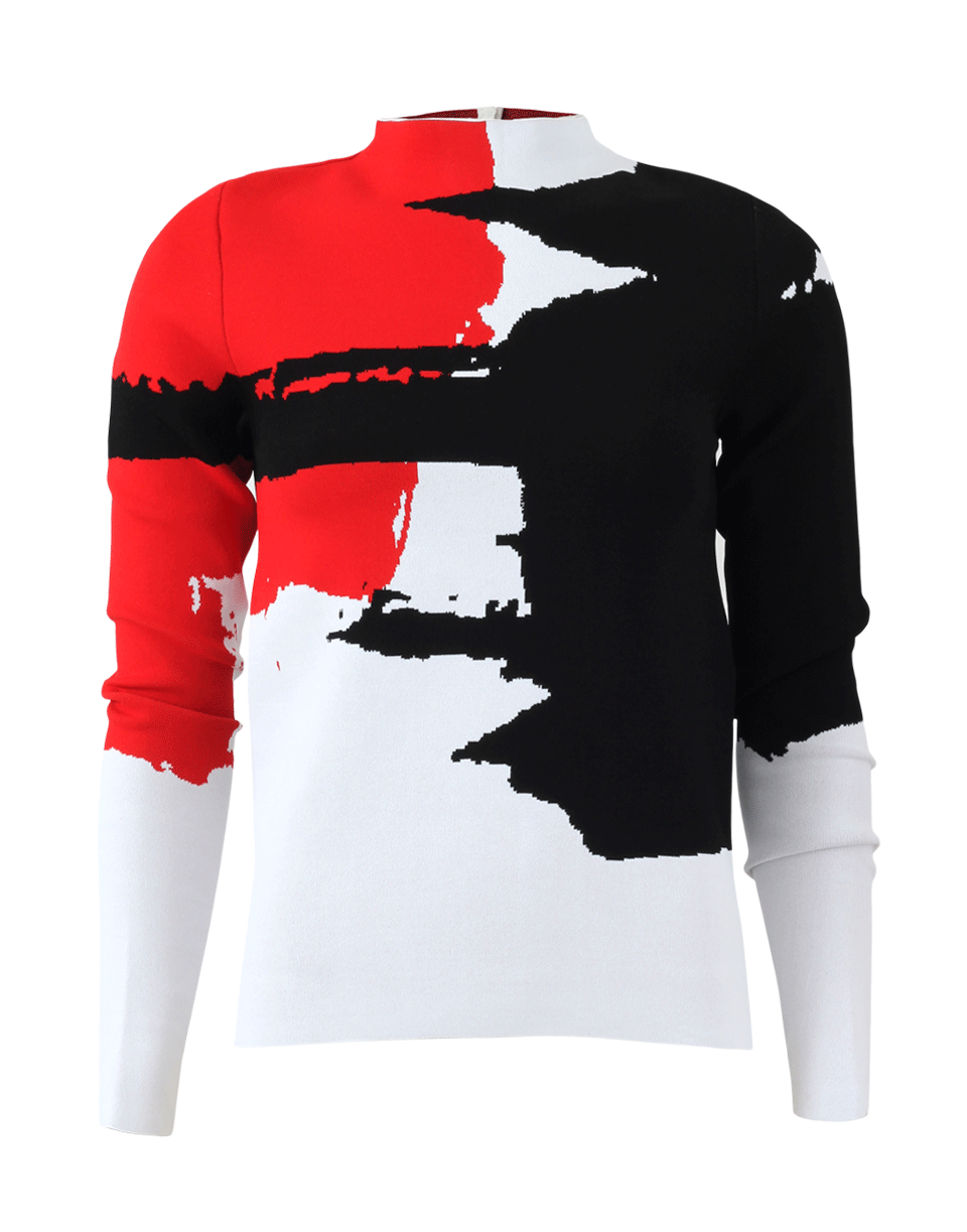 OSCAR DE LA RENTA-Abstract Print Pullover-
