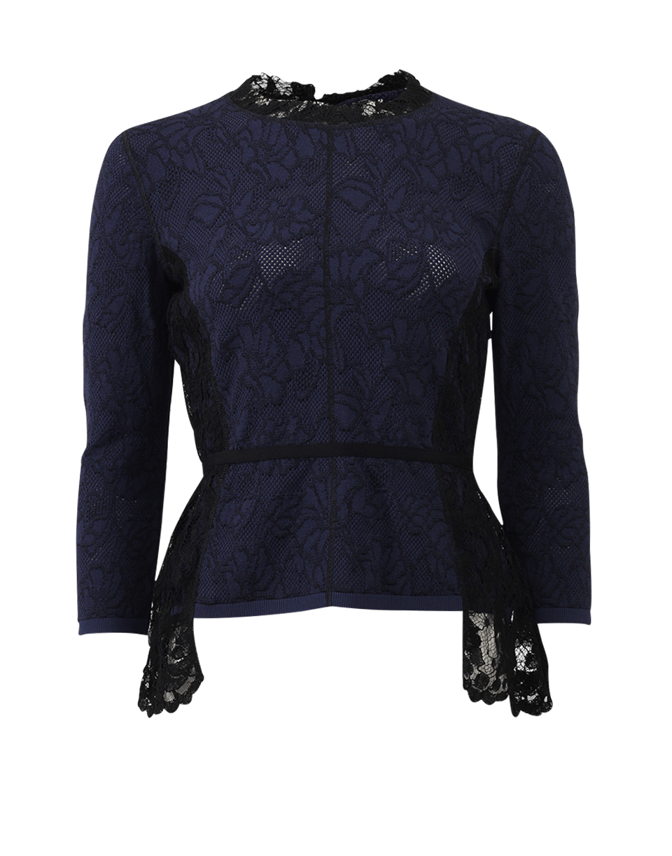 OSCAR DE LA RENTA-Lace Knit Pull-Over-