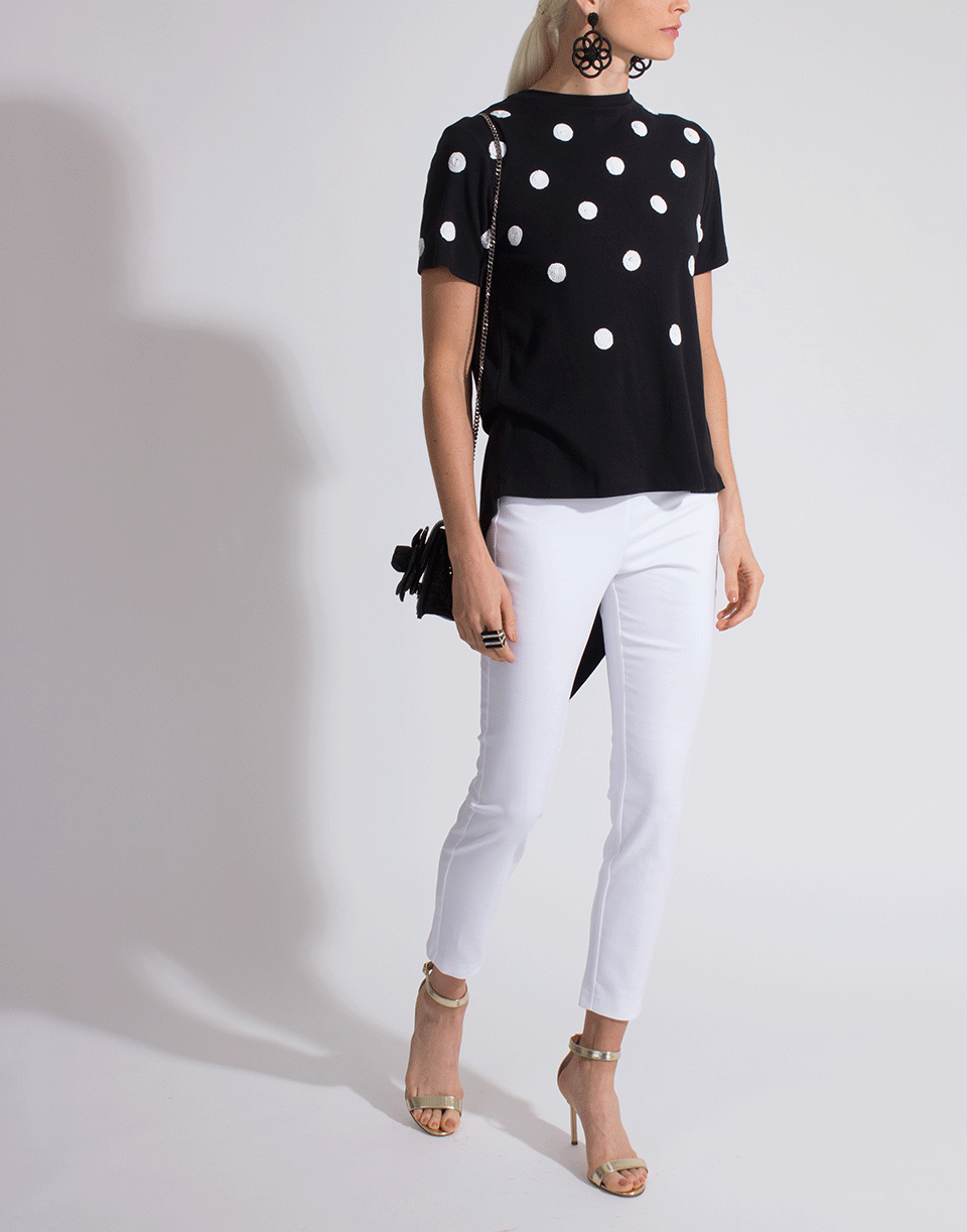 OSCAR DE LA RENTA-Sequin Polka Dot Tee-