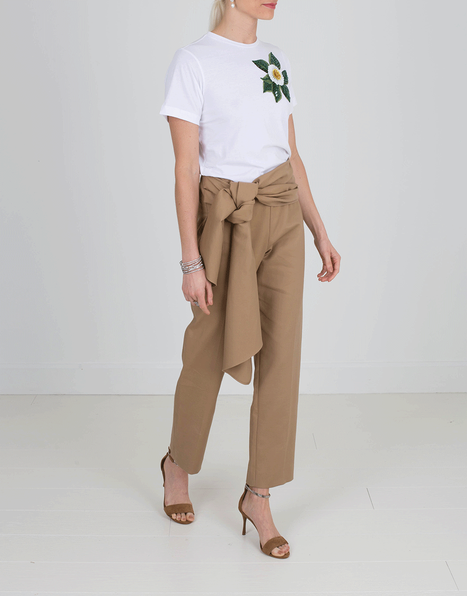 OSCAR DE LA RENTA-Flower Embellishment Tee-