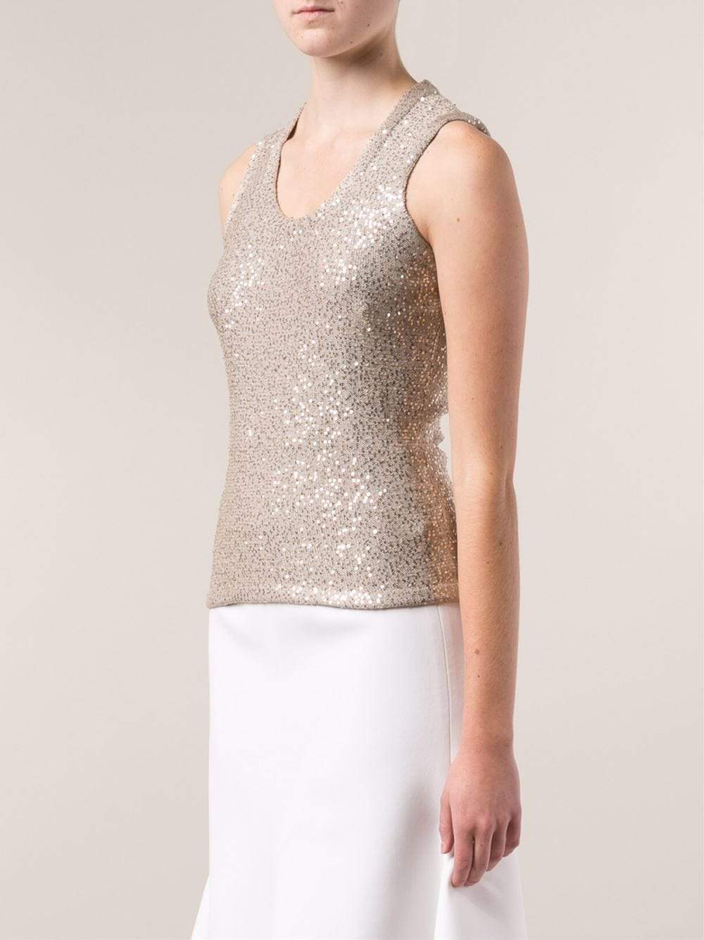 OSCAR DE LA RENTA-Sequin Tank-