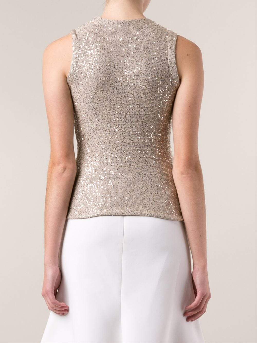 OSCAR DE LA RENTA-Sequin Tank-