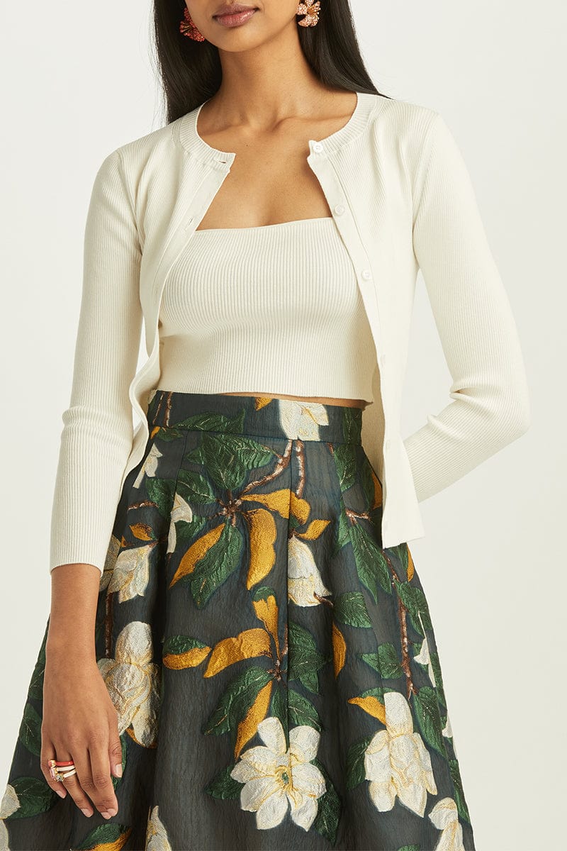 OSCAR DE LA RENTA-Wide Strap Tank Top-