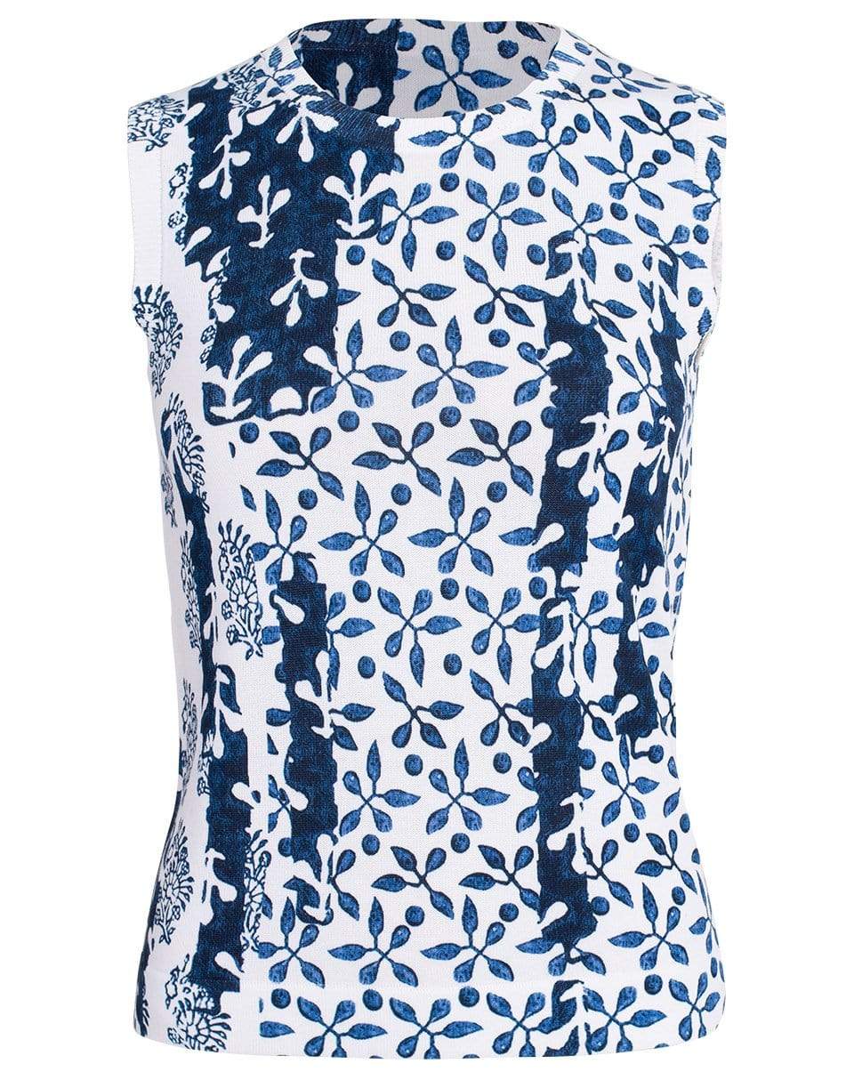 OSCAR DE LA RENTA-Sleeveless Patchwork Tank-