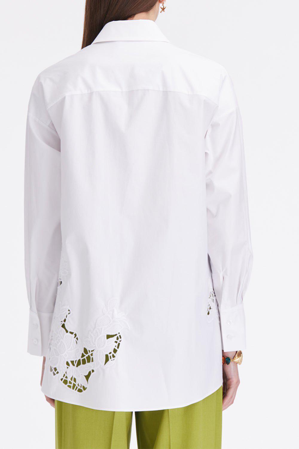 OSCAR DE LA RENTA-Embroidered Tunic Blouse-
