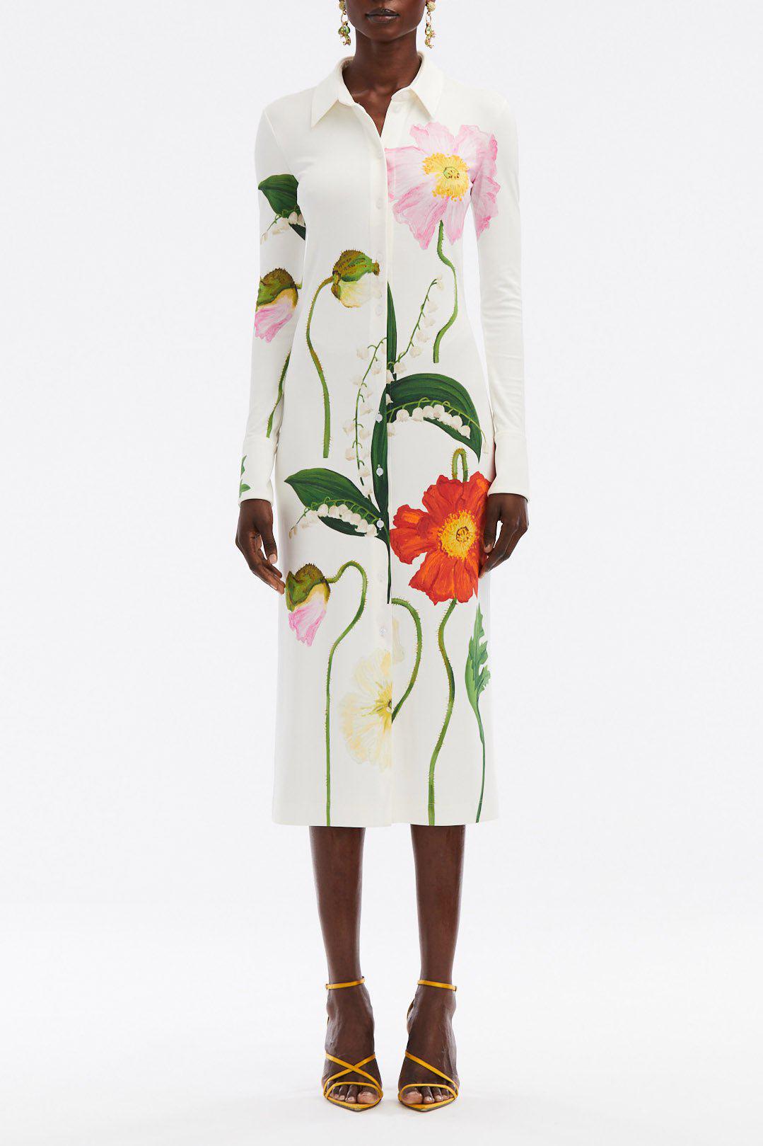OSCAR DE LA RENTA-Oversized Poppy Tunic Blouse-