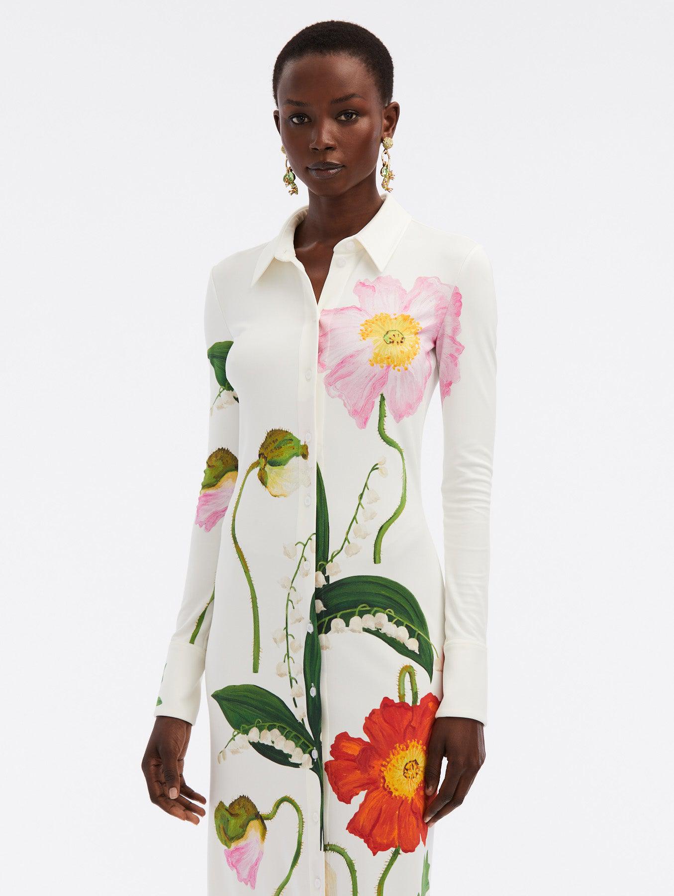 OSCAR DE LA RENTA-Oversized Poppy Tunic Blouse-