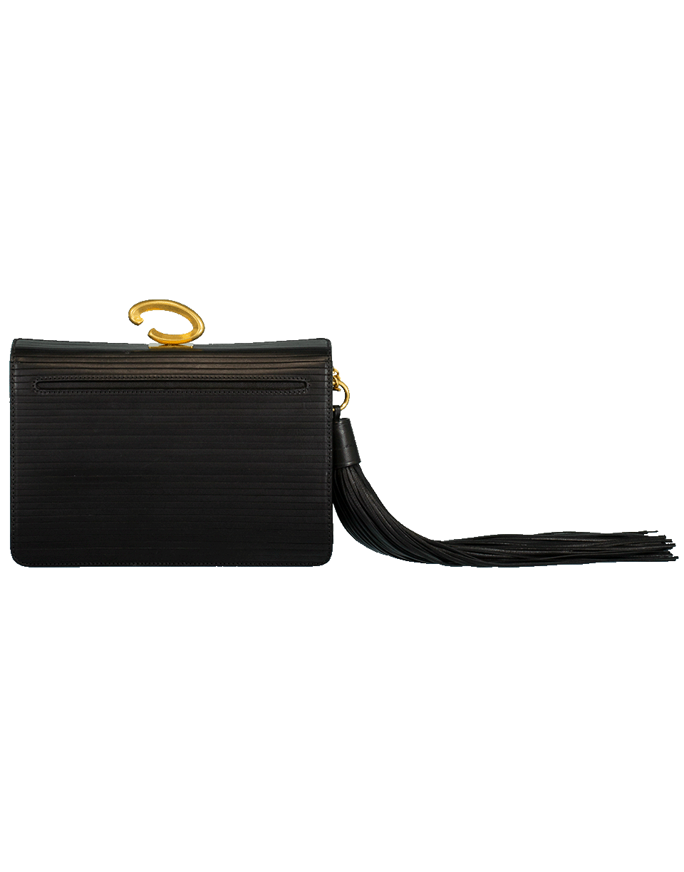OSCAR DE LA RENTA-Cuoio Slim Tassel Clutch-BLACK