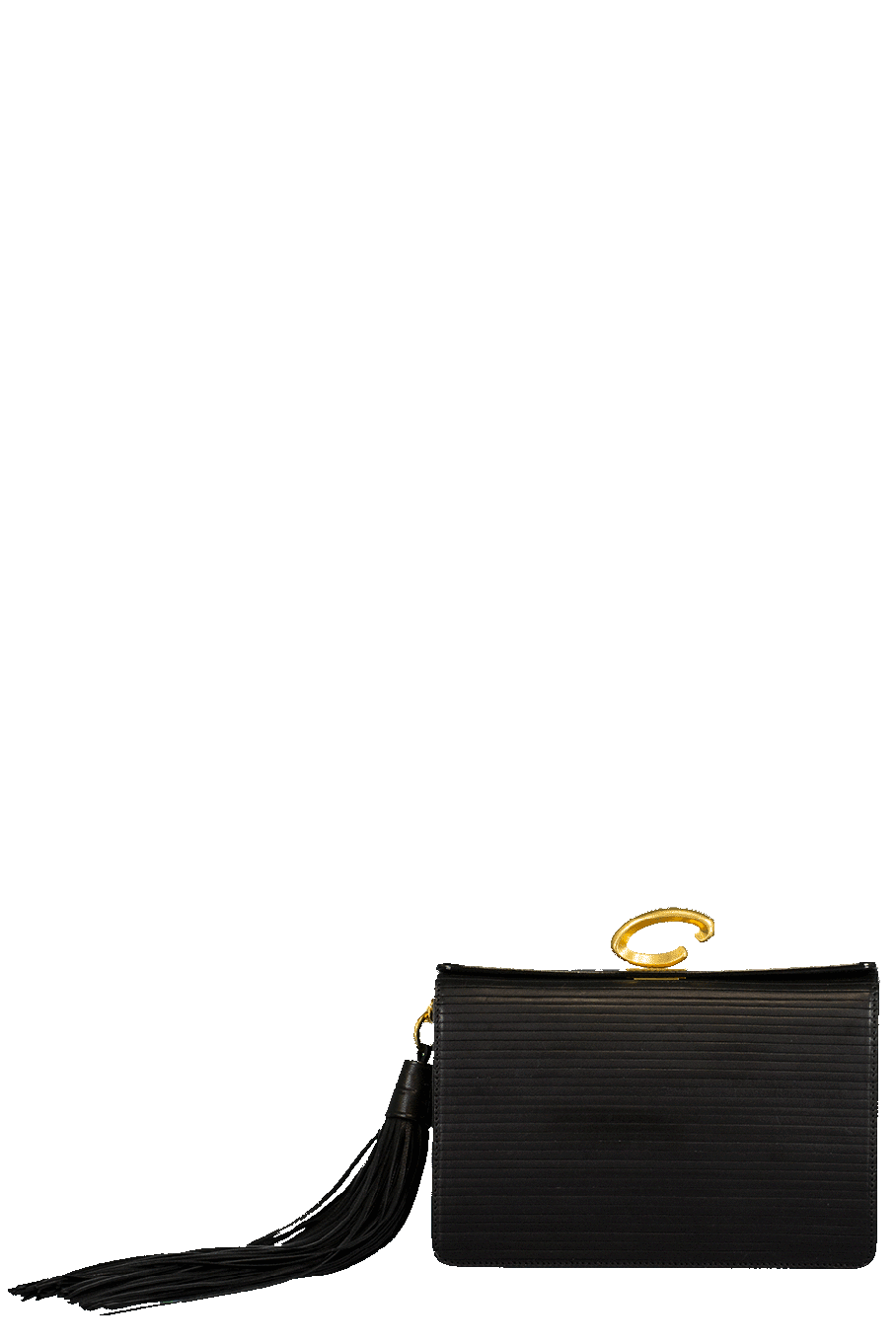 OSCAR DE LA RENTA-Cuoio Slim Tassel Clutch-BLACK