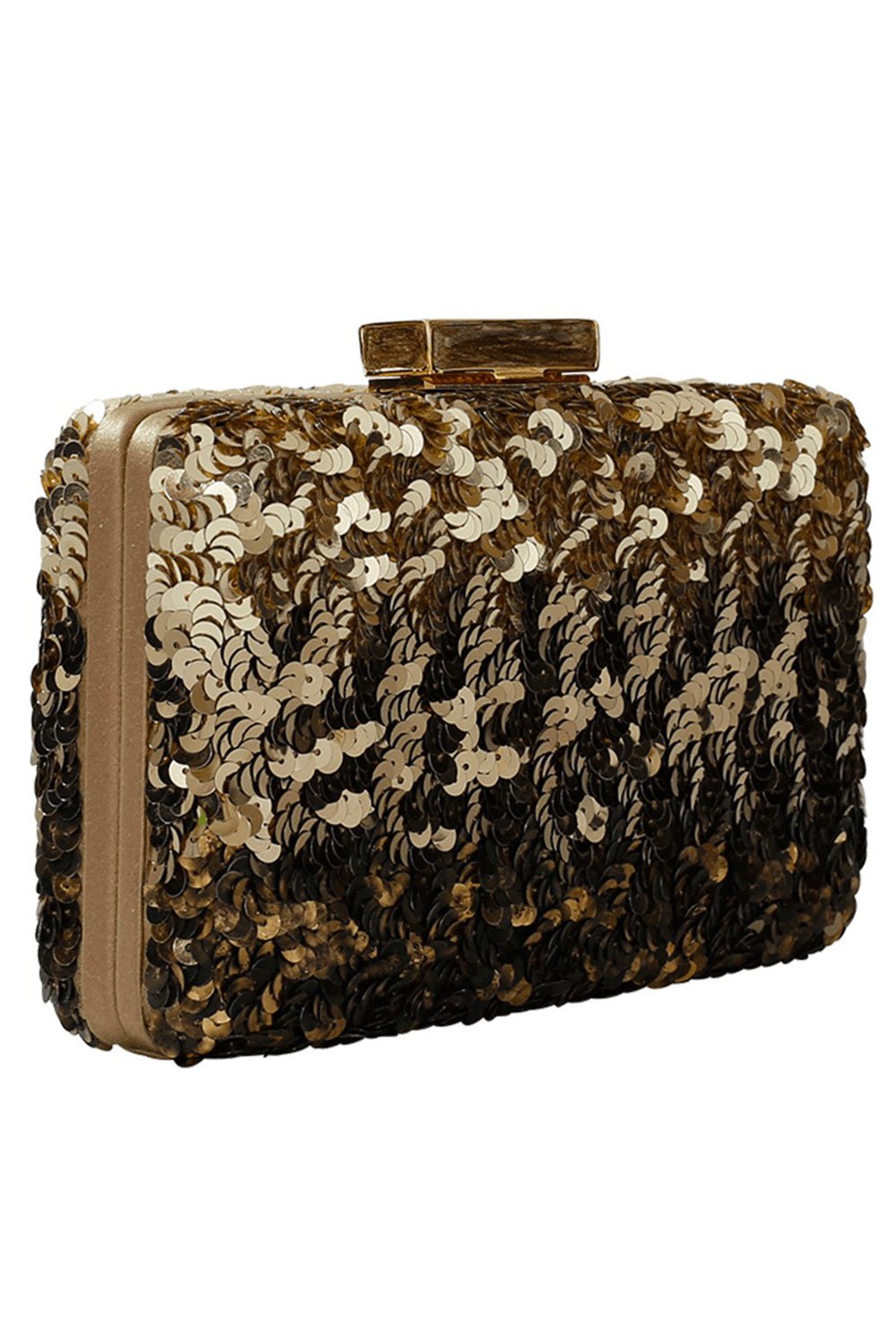 OSCAR DE LA RENTA-Rogan Sequin Box Clutch-GLD MULT