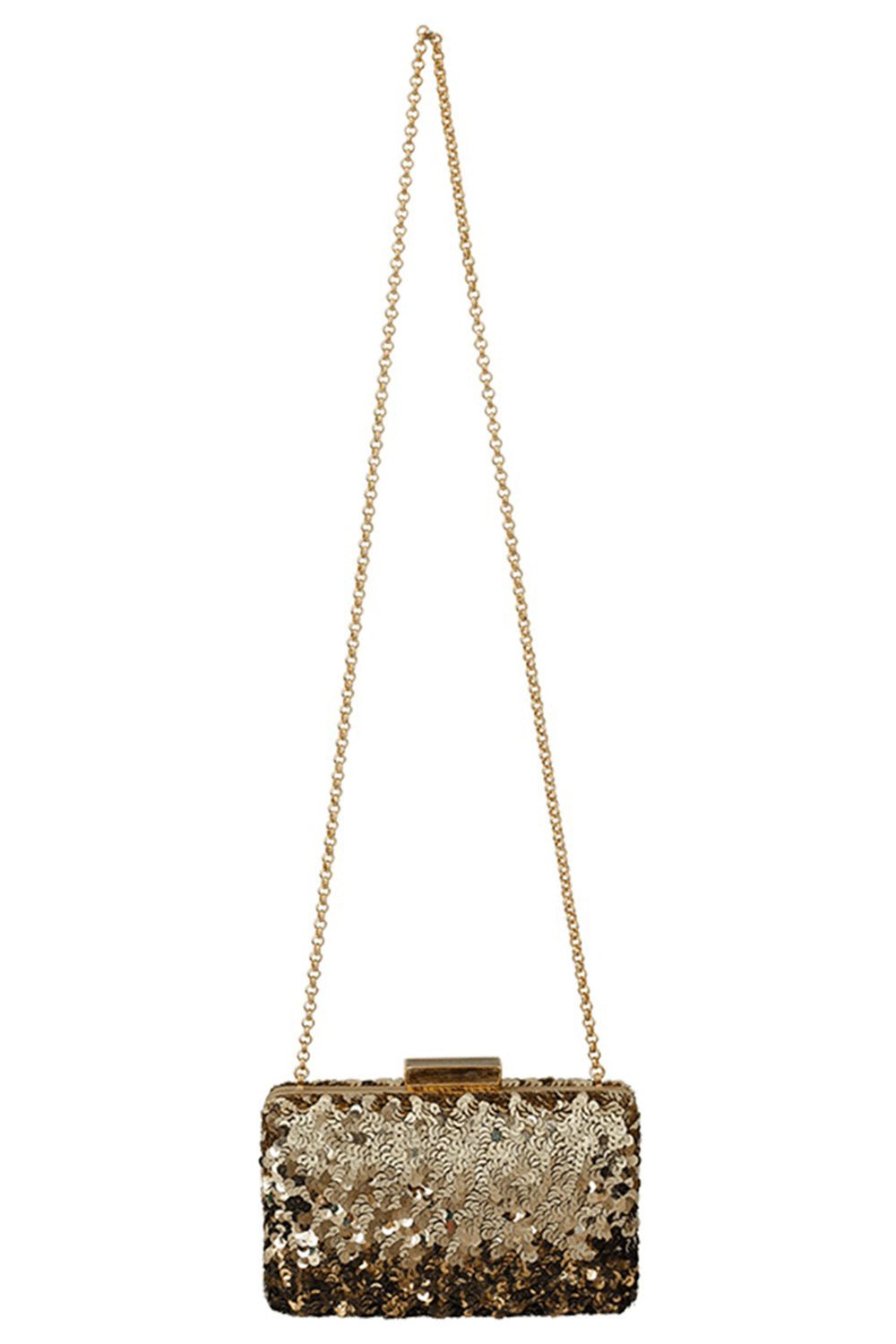 OSCAR DE LA RENTA-Rogan Sequin Box Clutch-GLD MULT