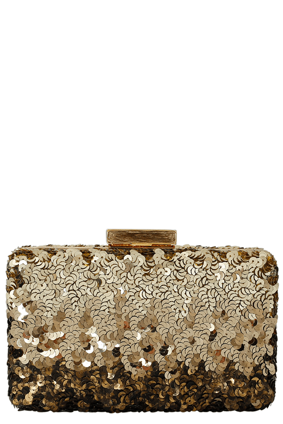 OSCAR DE LA RENTA-Rogan Sequin Box Clutch-GLD MULT