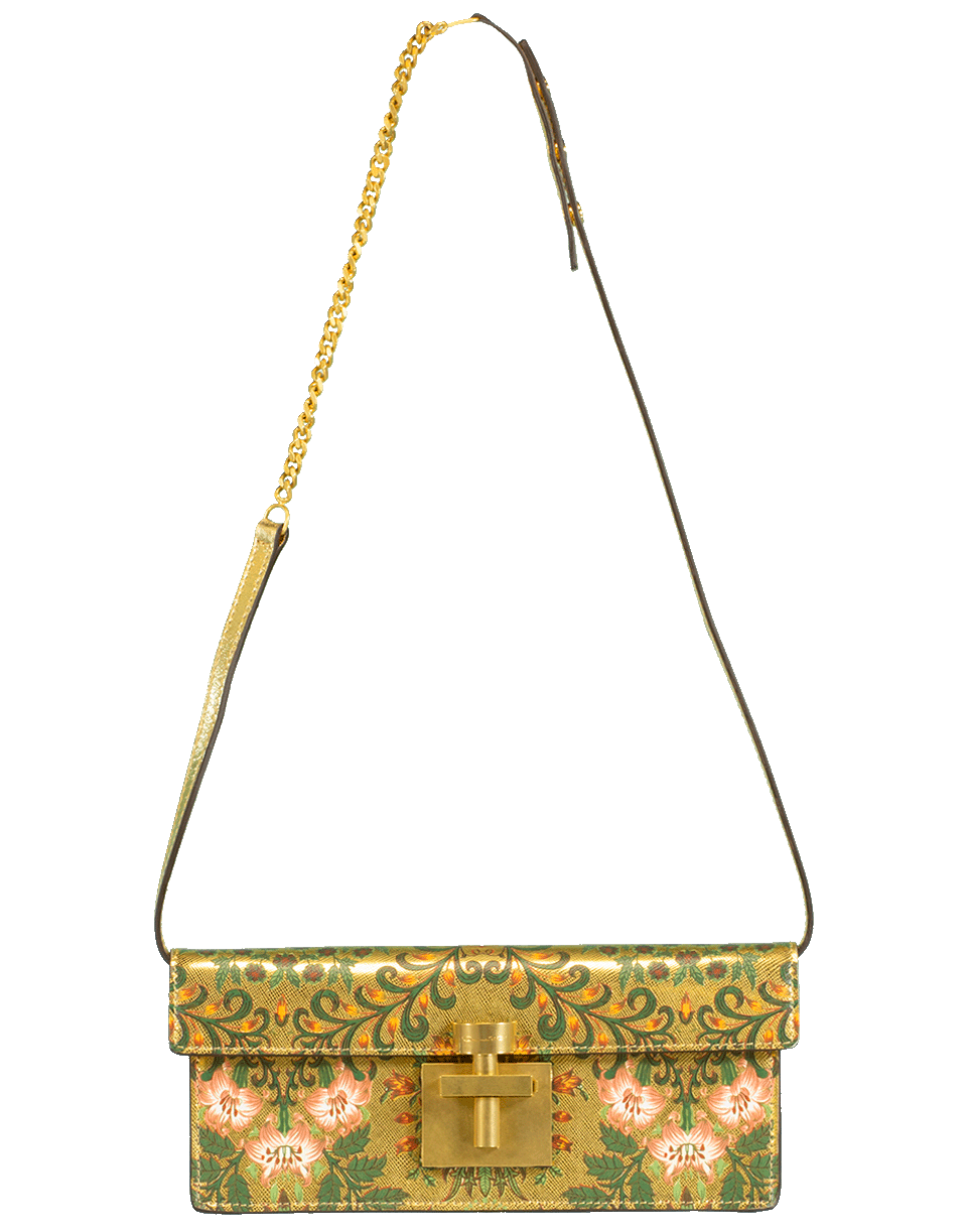 OSCAR DE LA RENTA-Alibi Box Clutch-GLD/MLTI