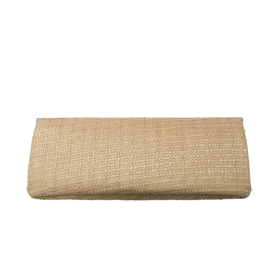 OSCAR DE LA RENTA-Jeweled Raffia Clutch-NATURAL