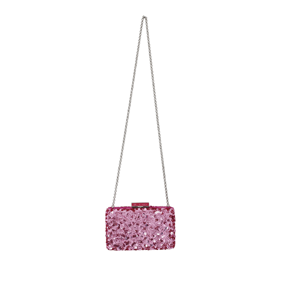 OSCAR DE LA RENTA-Rogan Sequin Box Clutch-PINK