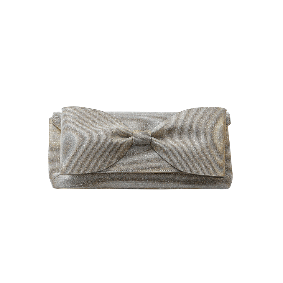 OSCAR DE LA RENTA-Envelope Bow Clutch-PLATINUM
