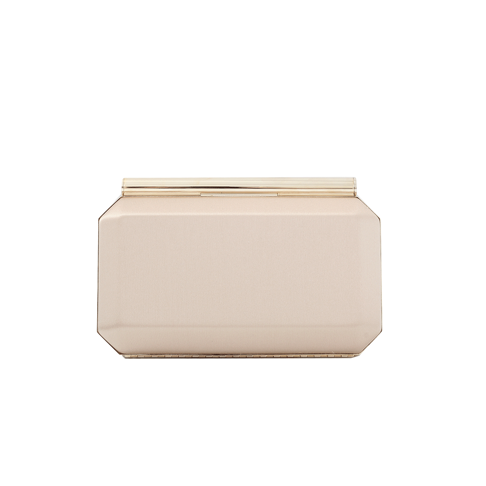 OSCAR DE LA RENTA-Saya Satin Clutch-GOLD