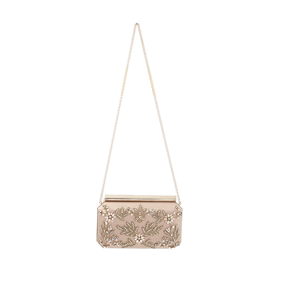 OSCAR DE LA RENTA-Saya Satin Clutch-GOLD