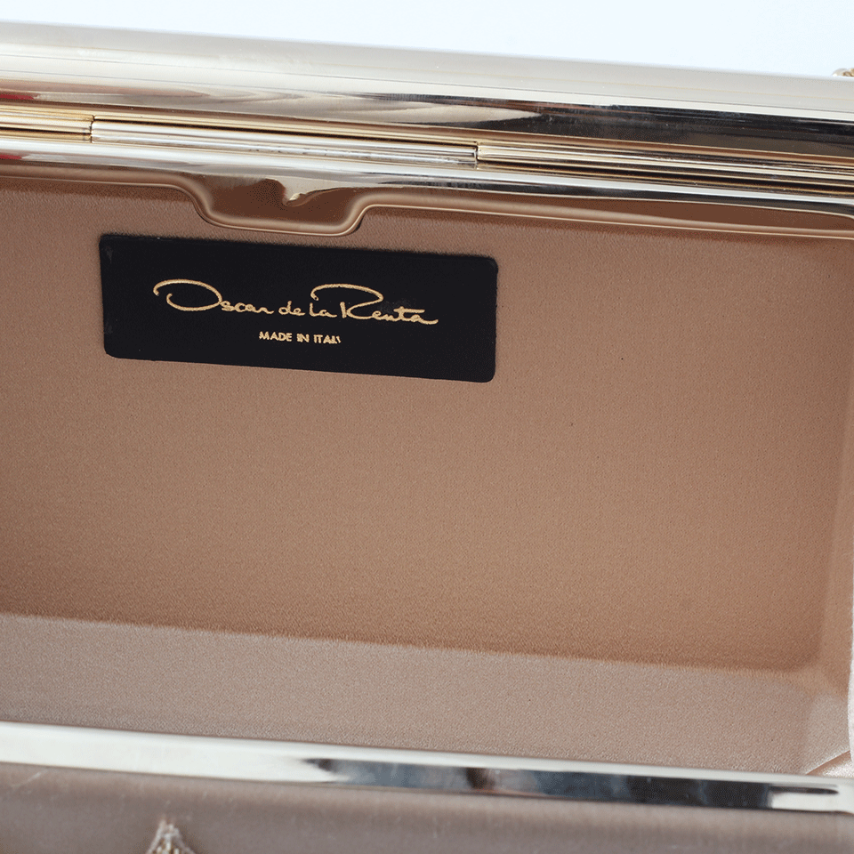 OSCAR DE LA RENTA-Saya Satin Clutch-GOLD