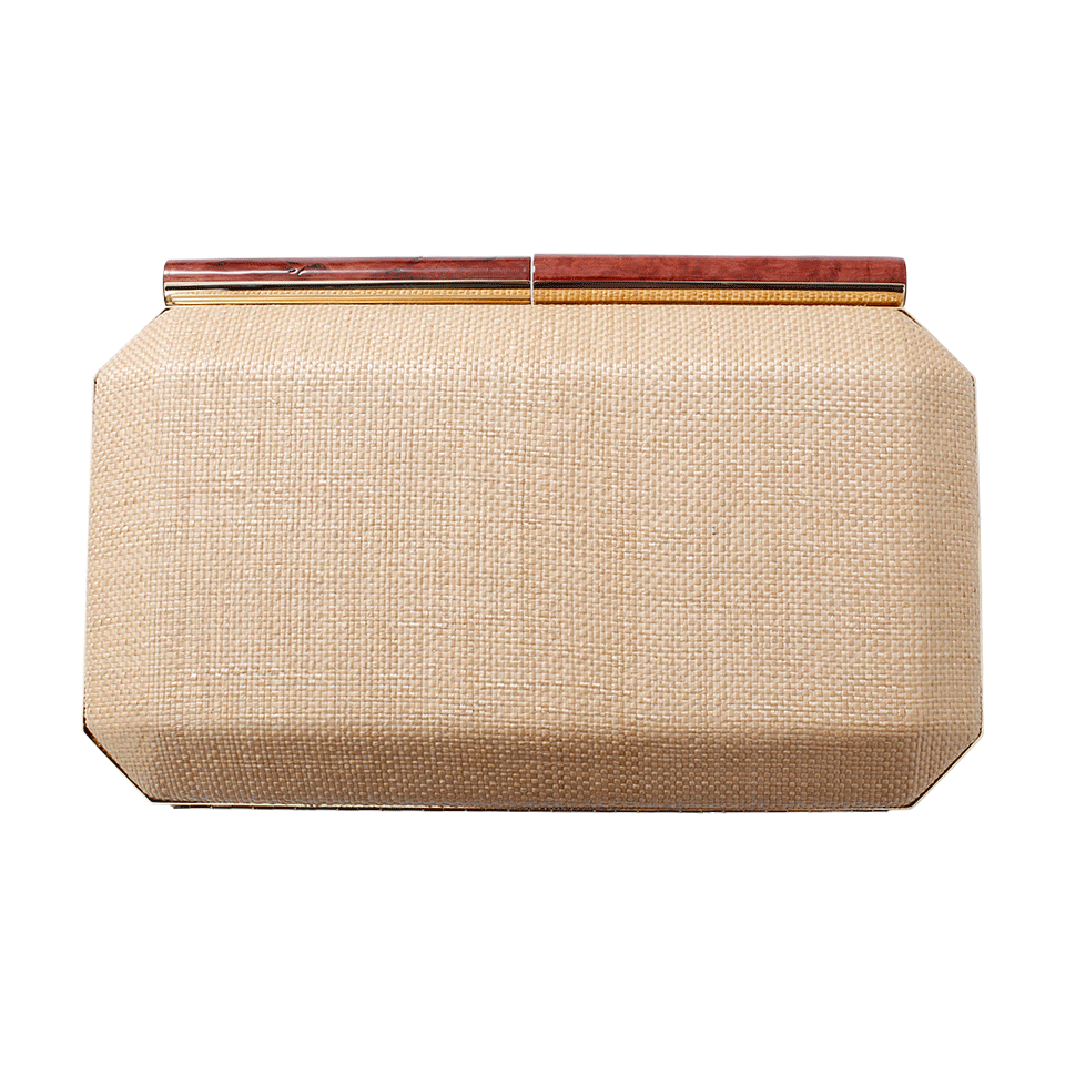 OSCAR DE LA RENTA-Saya Raffia Embroidered Bag-NATURAL