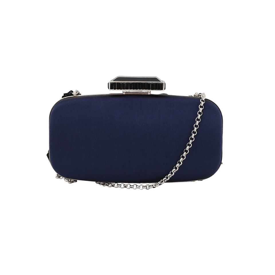 OSCAR DE LA RENTA-Tiny Floral Handbag-NAVY