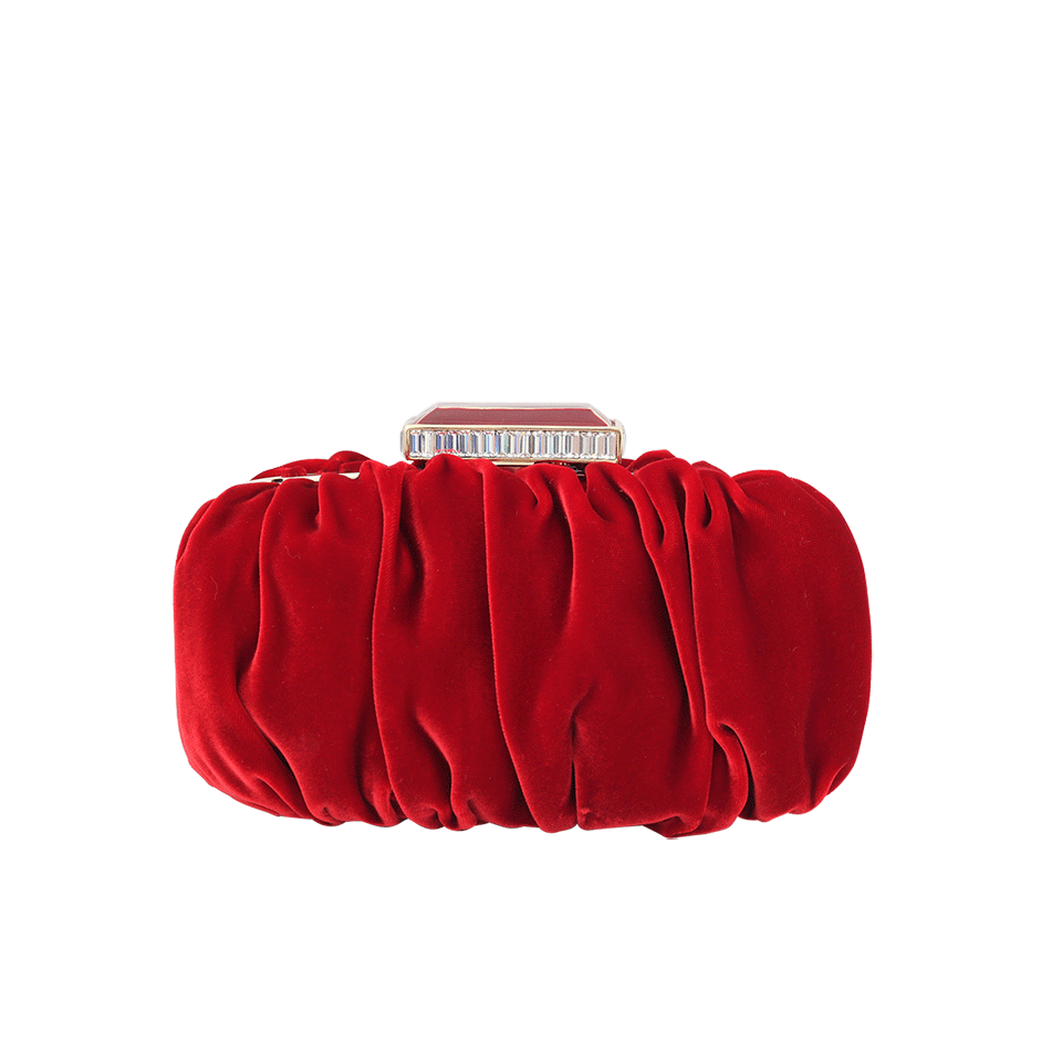 OSCAR DE LA RENTA-Goa Velvet Clutch-RUBY
