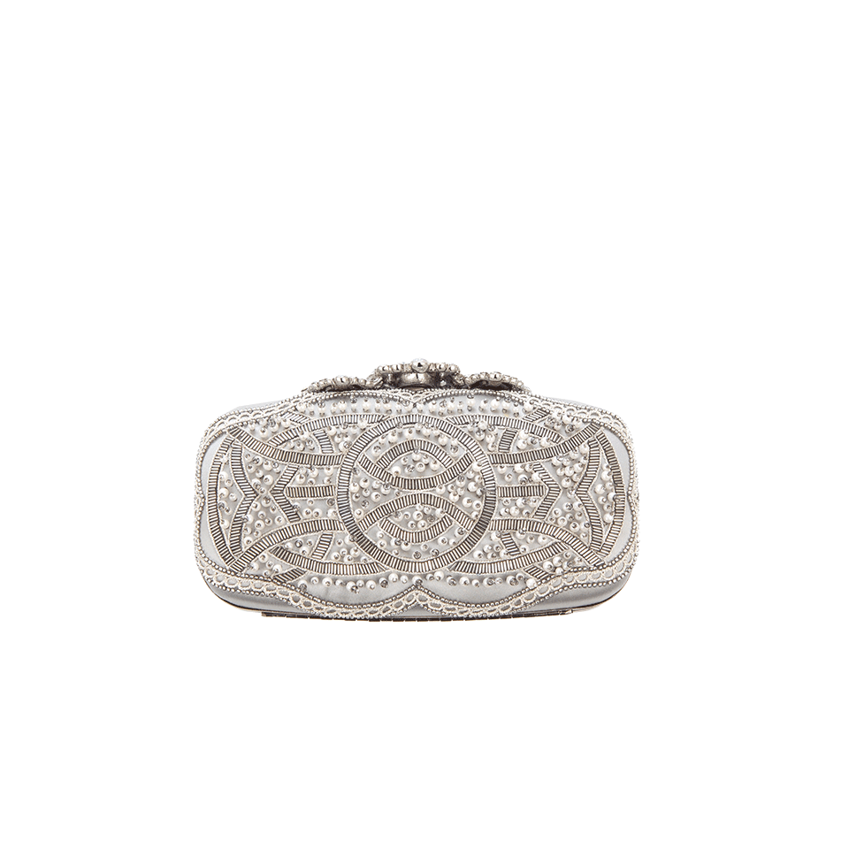 OSCAR DE LA RENTA-Crown Goa Evening Clutch-SILVER