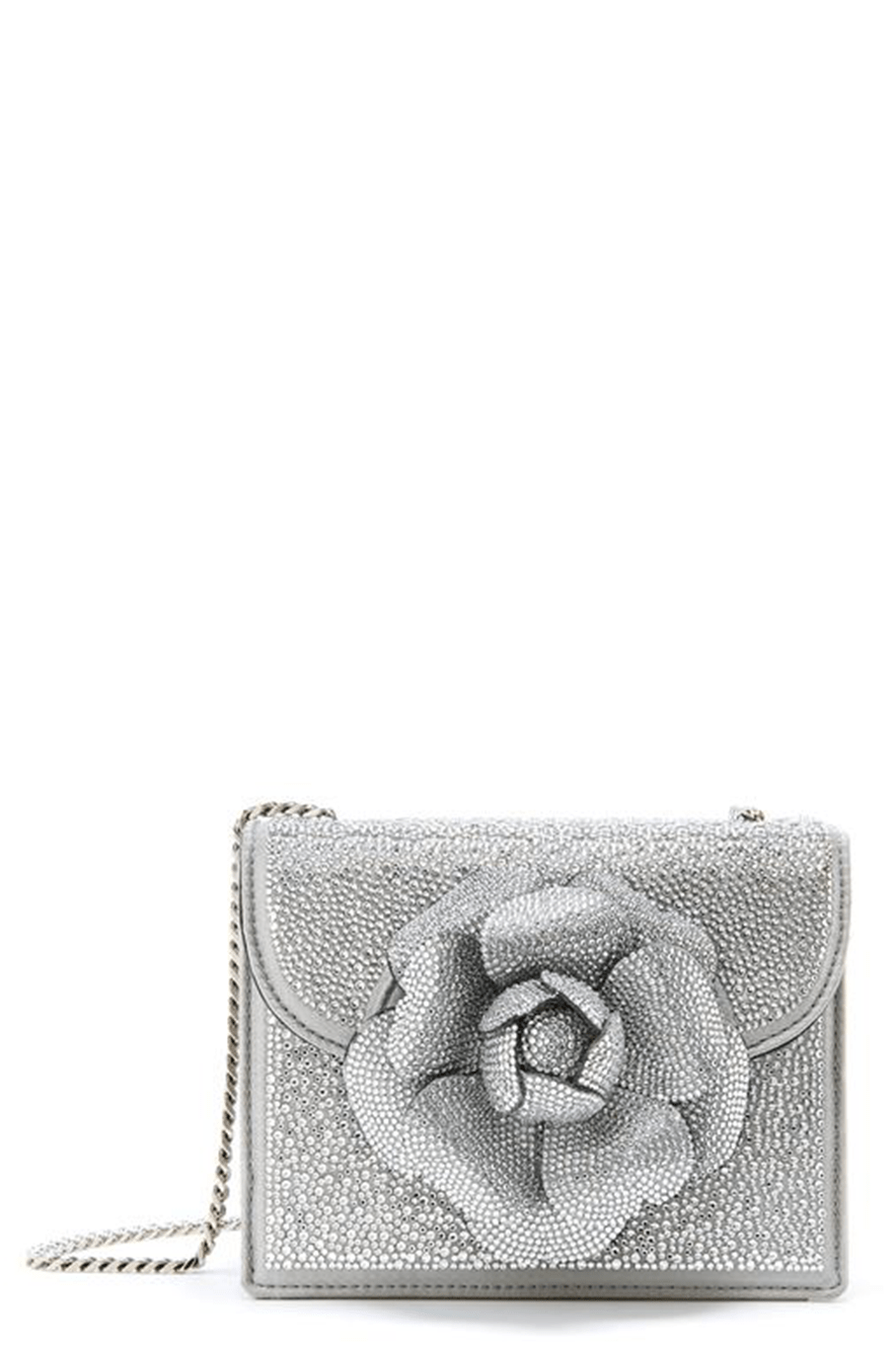 OSCAR DE LA RENTA-Tro Bag - Silver Crystals-SILVER