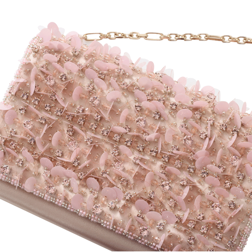 OSCAR DE LA RENTA-Embroidered Petite Evening Bag-SOFTPINK